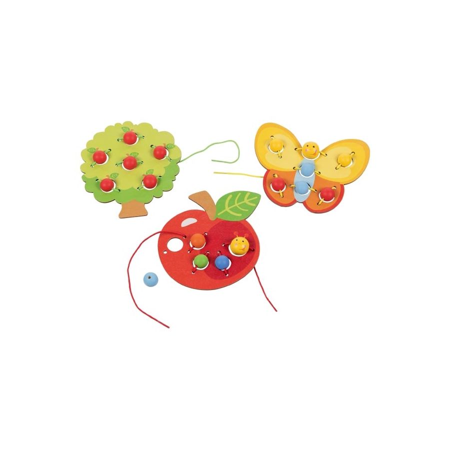 Jeu de laçage Le Verger - Motricité fine avec 3 motifs | Les Minis