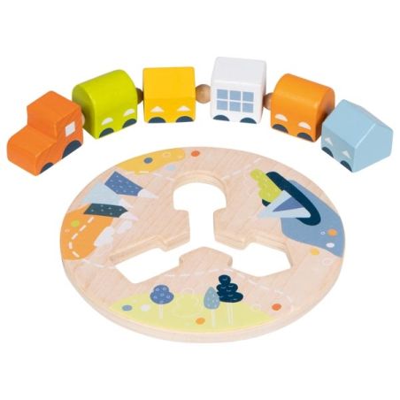 Train à Enfiler en Bois – Jeu de Motricité Fine et Logique