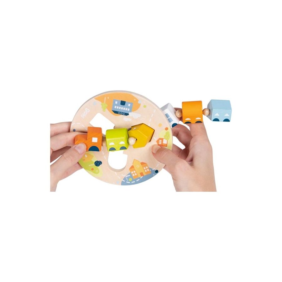 Train à Enfiler en Bois – Jeu de Motricité Fine et Logique