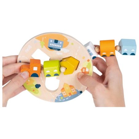 Train à Enfiler en Bois – Jeu de Motricité Fine et Logique