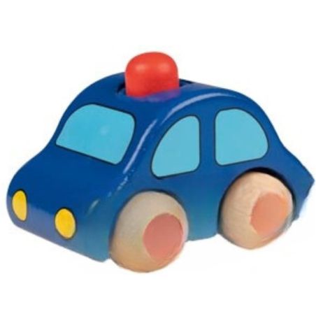 Voiture en bois avec klaxon bleue - Jouet bébé 1 an - Goki Evolution