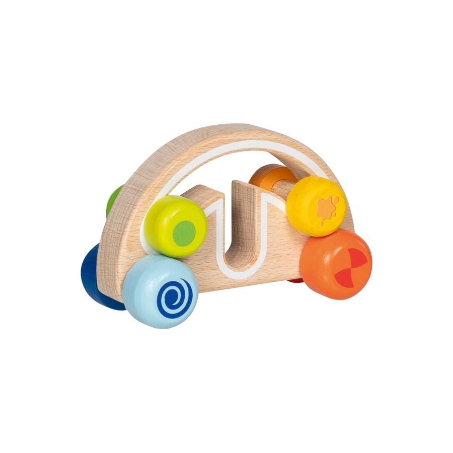 Voiture ronde en bois à saisir - Jouet bébé 1 an - Goki Evolution