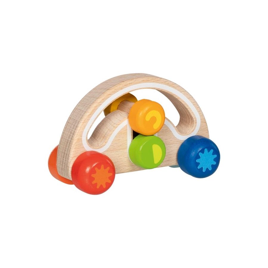 Voiture ronde en bois à saisir - Jouet bébé 1 an - Goki Evolution