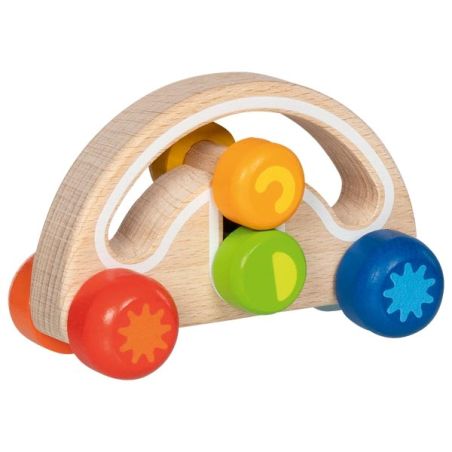 Voiture ronde en bois à saisir - Jouet bébé 1 an - Goki Evolution