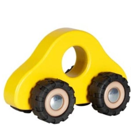 Voiture à saisir jaune en bois - Jouet bébé 1 an - Goki