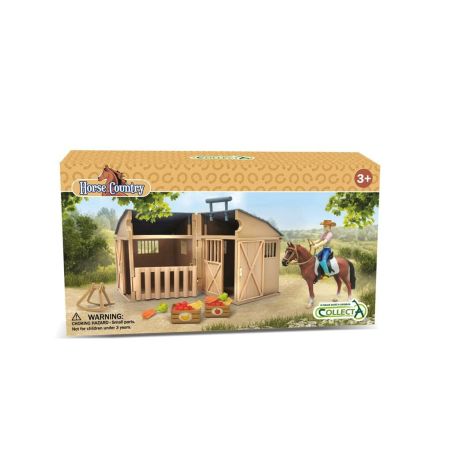Coffret Écurie CollectA – Cheval, Cavalière et Accessoires