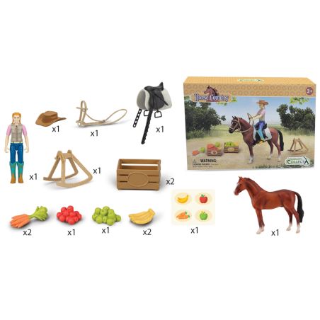 Set CollectA Cavalière Cowgirl avec Cheval et Accessoires