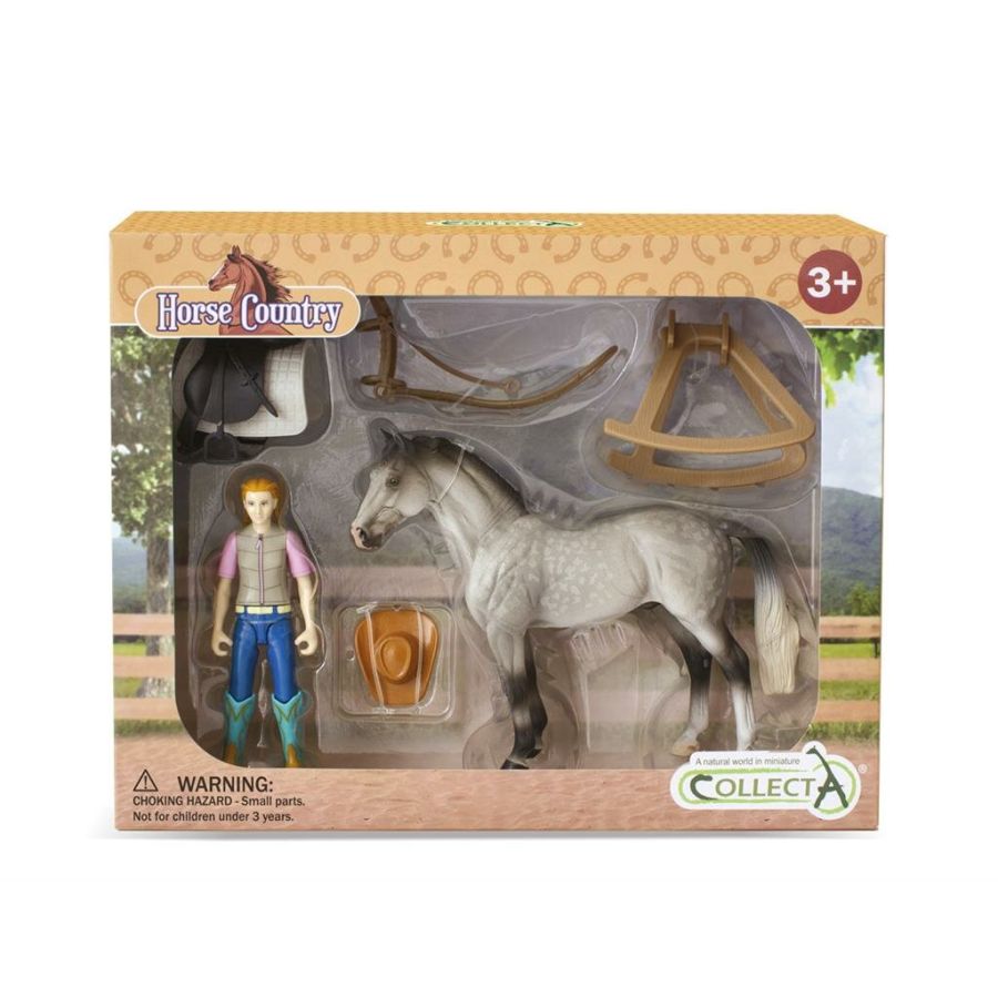 Set Cowgirl avec Accessoires et Cheval CollectA – Écurie Miniature