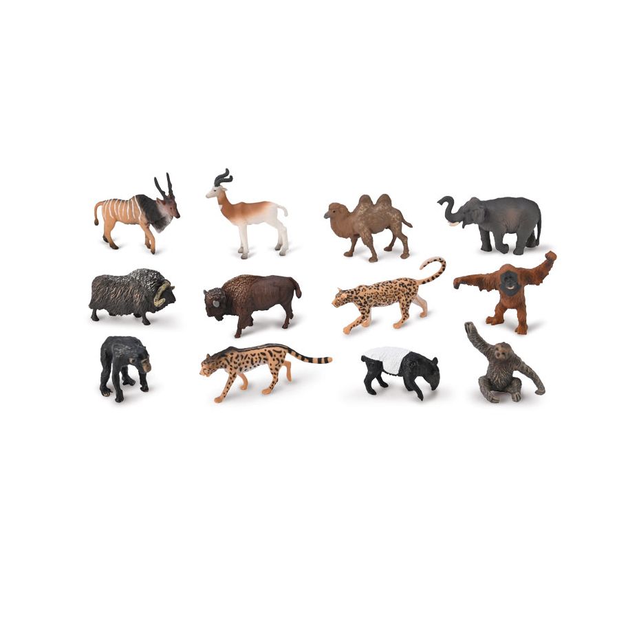 Tube Mini Animaux Sauvages CollectA – 12 Figurines Éducatives