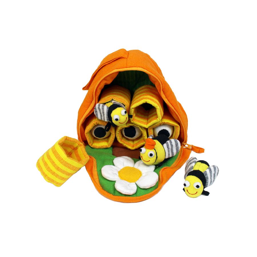 Ruche d’Abeilles en Tissu – Jouet Éducatif et Ludique