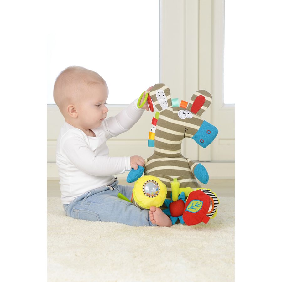 Zeddy le Zèbre - Peluche d'activité 25 cm pour bébé