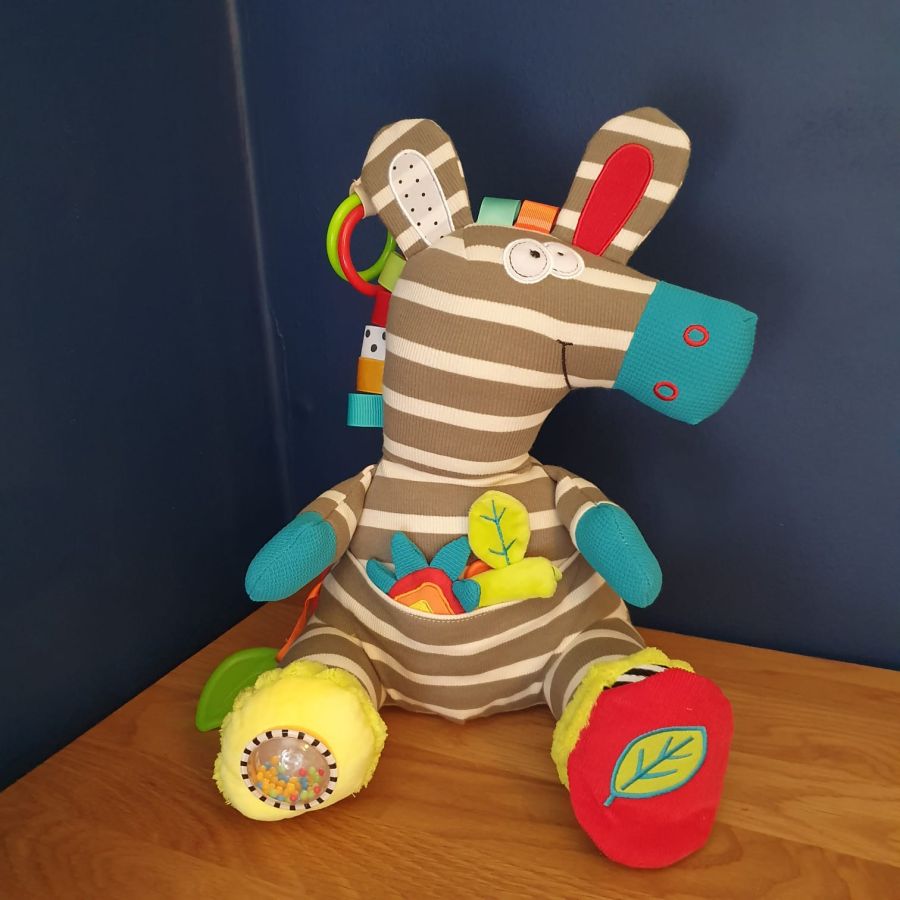 Zeddy le Zèbre - Peluche d'activité 25 cm pour bébé