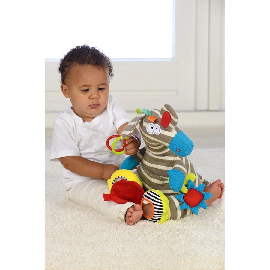 Zeddy le Zèbre - Peluche d'activité 25 cm pour bébé