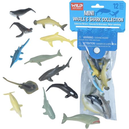 Mini Sac Baleines & Requins Wild Republic – 12 Figurines Aquatiques