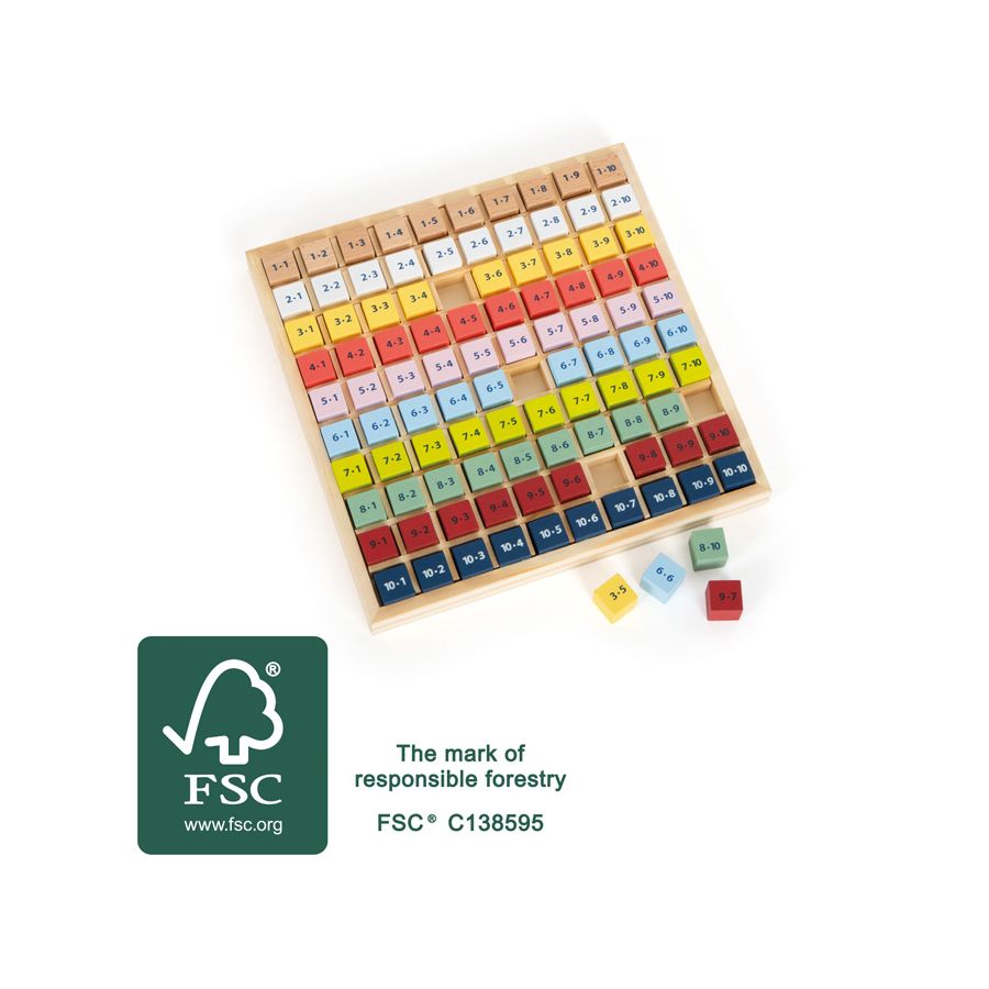 Jeu Tables de Multiplications en Bois | Matériel Éducatif Tables de Pythagore