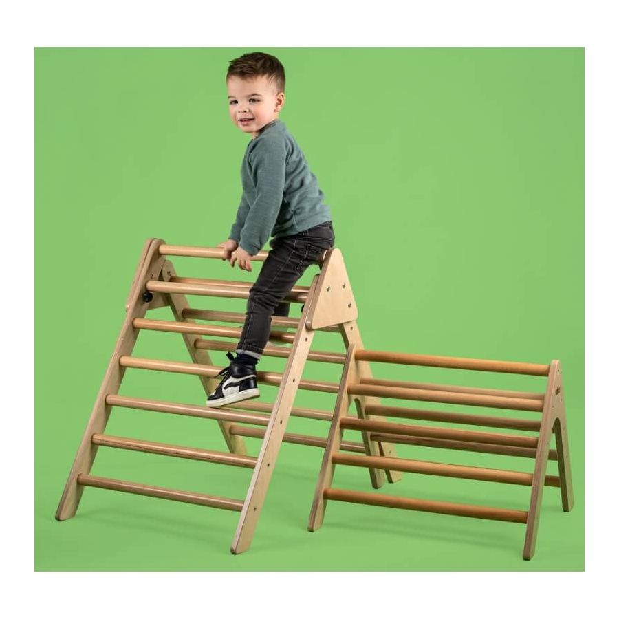 Triangle de Pikler en Bois Naturel – Stimulez la Motricité des Enfants