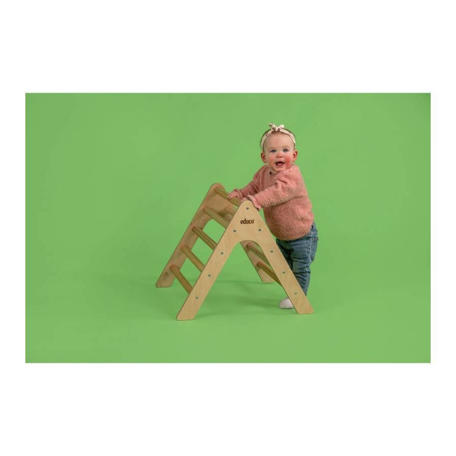 Triangle de Pikler en Bois Naturel – Stimulez la Motricité des Enfants