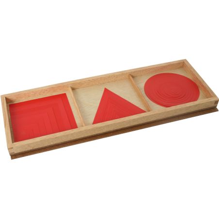 Formes Géométriques Montessori (Rouge) : Exploration et Apprentissage