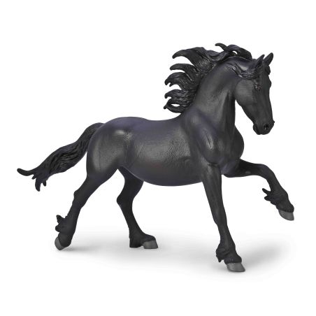 Cheval Frison Noir CollectA 80032 | Jument 1:12 Deluxe | Figurine Équestre Premium