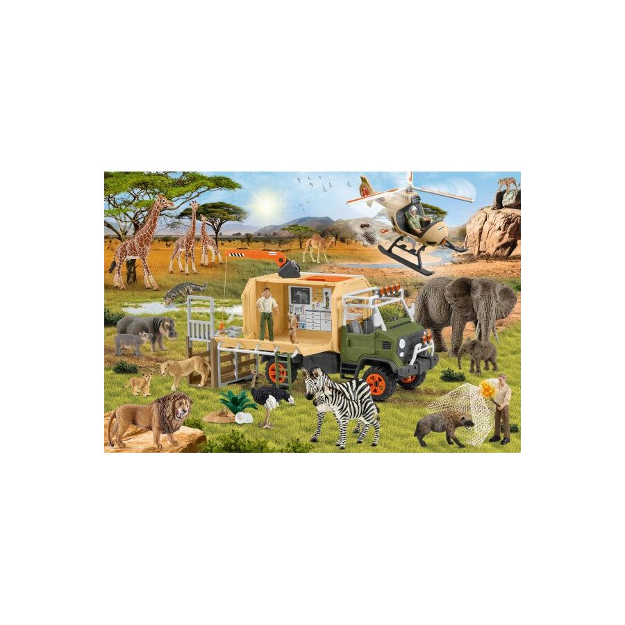 Puzzle Sauvetage Animalier Schmidt x Schleich | 60 Pièces avec Hippo Exclusif