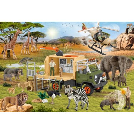 Puzzle Sauvetage Animalier Schmidt x Schleich | 60 Pièces avec Hippo Exclusif