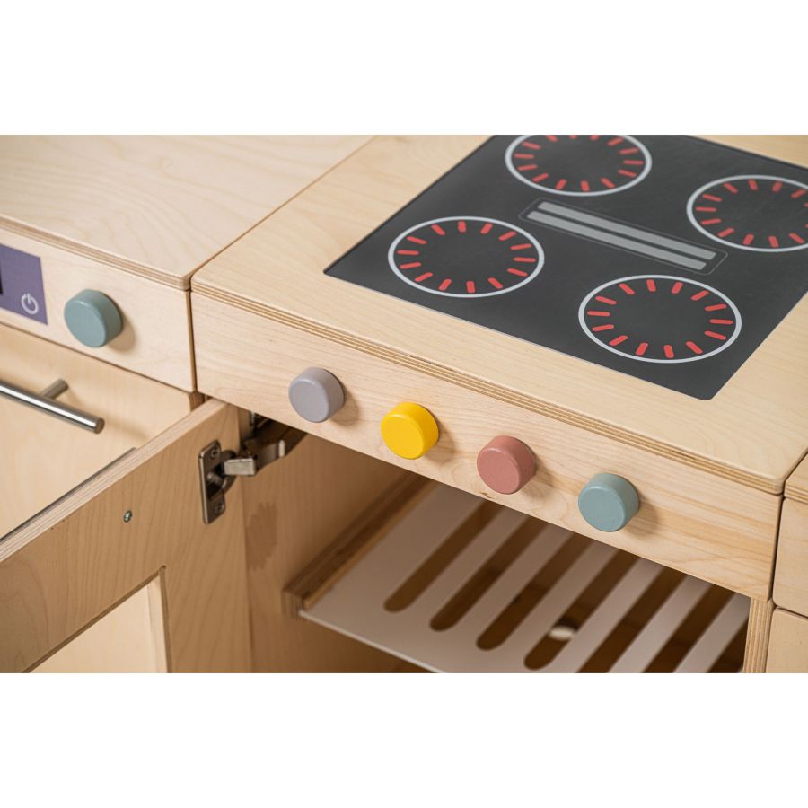 Cuisinière en Bois Educo – Induction & Four, Jouet d’Imitation Modulable