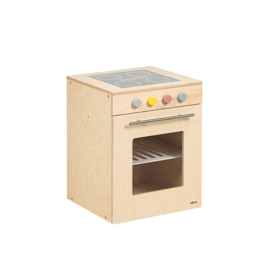 Cuisinière en Bois Educo – Induction & Four, Jouet d’Imitation Modulable