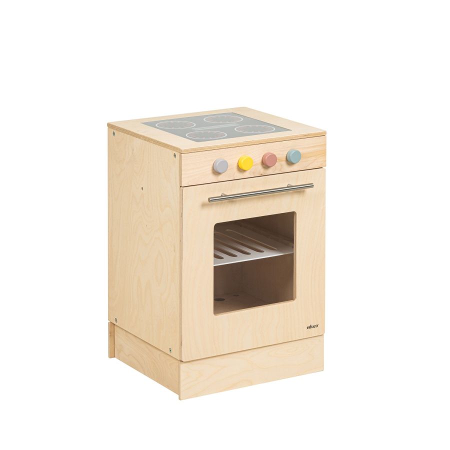 Cuisinière en Bois Educo – Induction & Four, Jouet d’Imitation Modulable