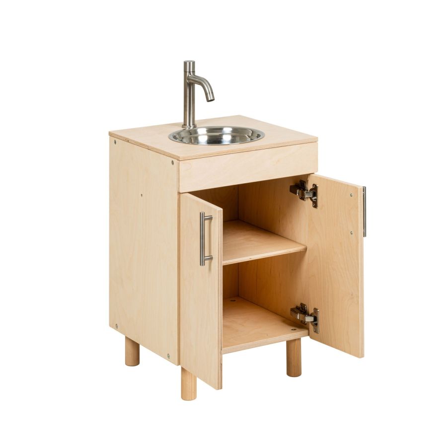 Évier en Bois – Jouet d’Imitation avec Robinet et Portes