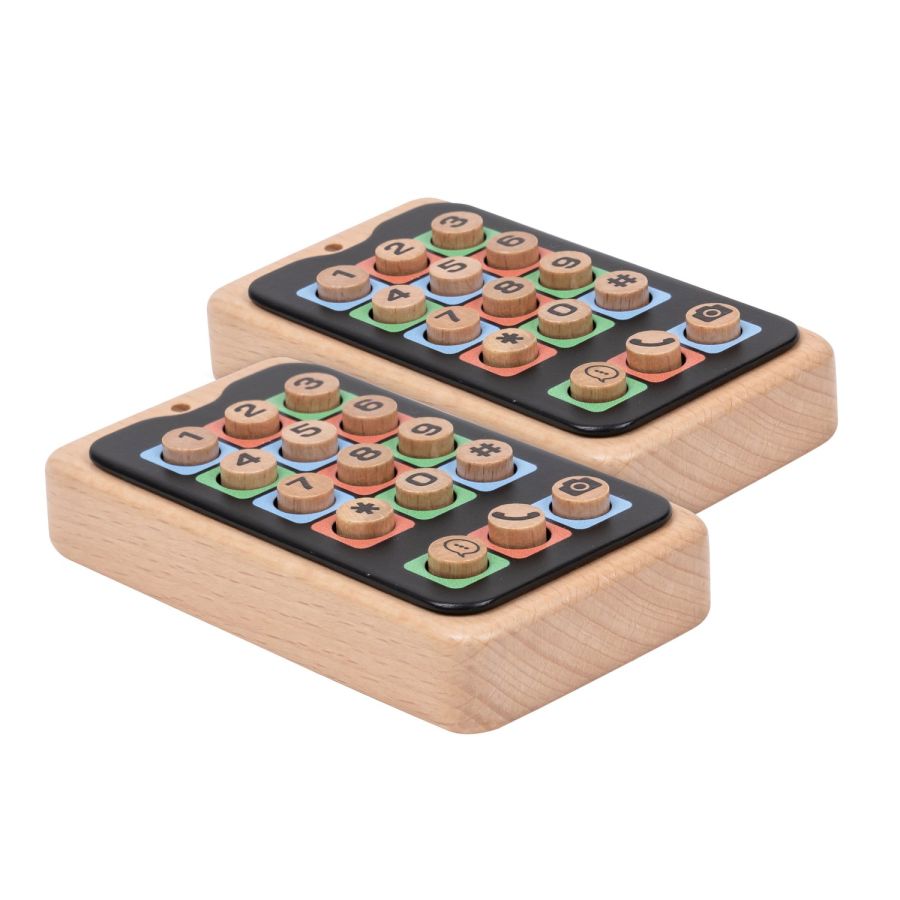 Set de Téléphones Portables en Bois – Jouet d’Imitation Moderne