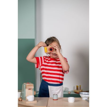 Appareil Photo en Bois – Objectifs Interchangeables, Jouet d’Imitation