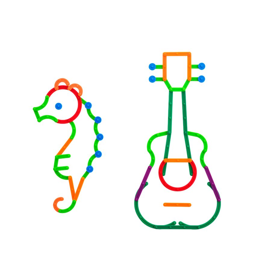 GeoStix Set Construction Lettres | 200 Pièces + 30 Fiches 3+