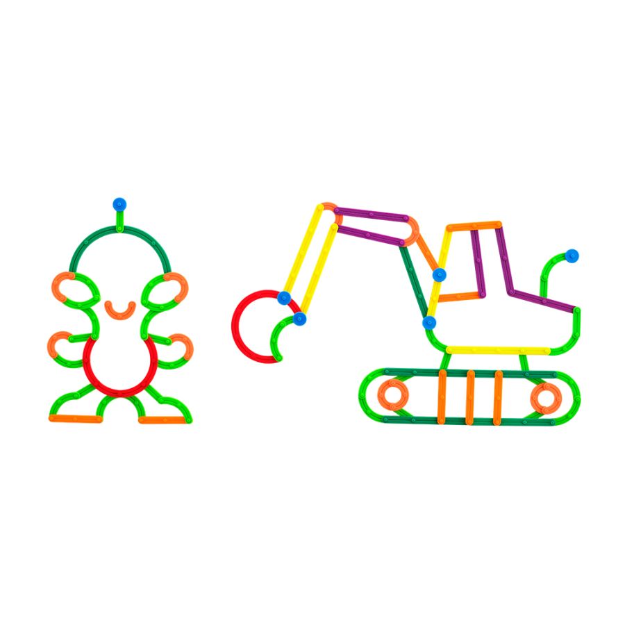 GeoStix Set Construction Lettres | 200 Pièces + 30 Fiches 3+