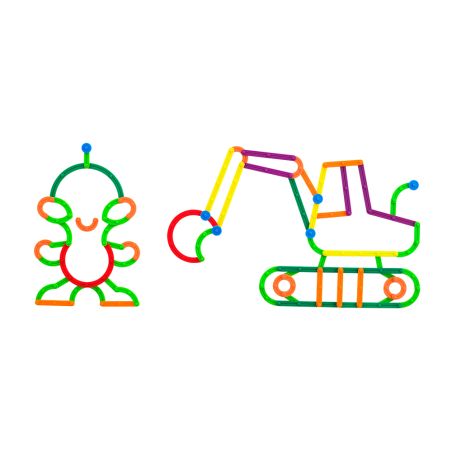 GeoStix Set Construction Lettres | 200 Pièces + 30 Fiches 3+