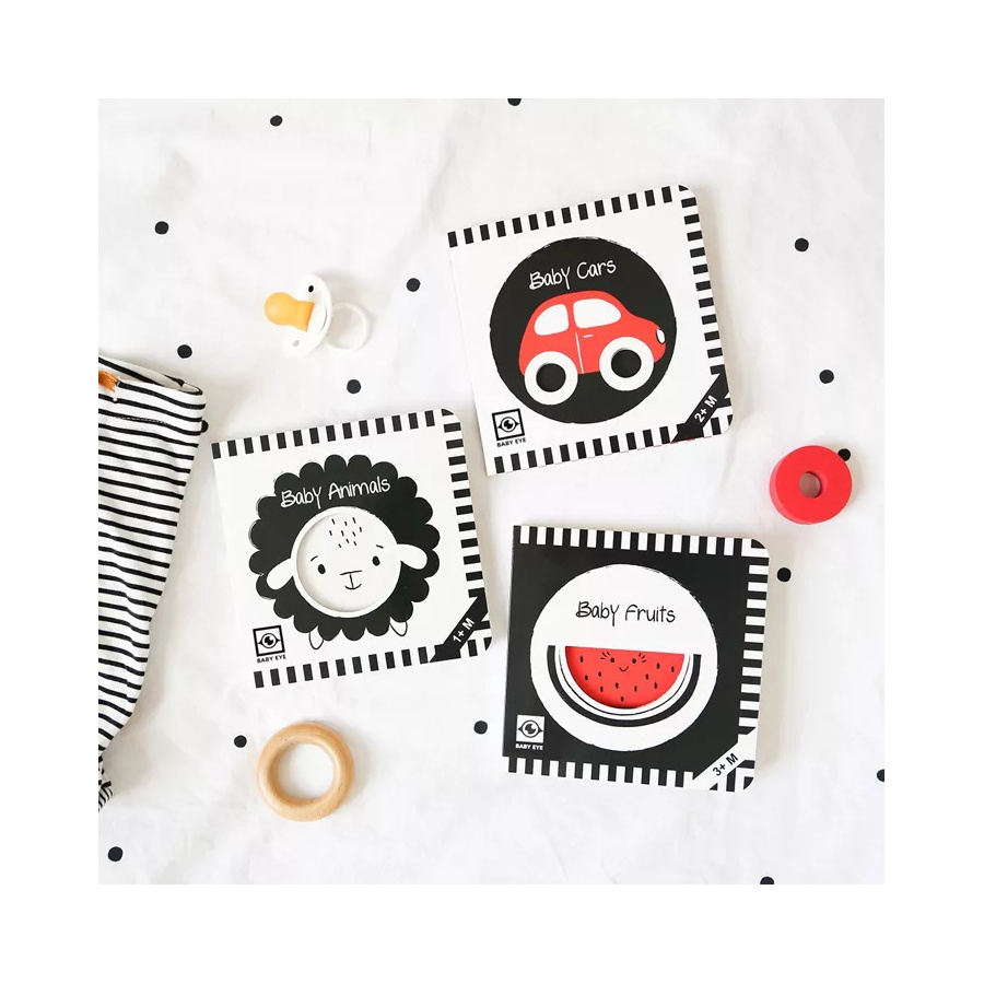 Livre Noir et Rouge Bébés Cars | Éveil Visuel 2m+