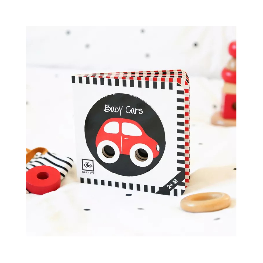 Livre Noir et Rouge Bébés Cars | Éveil Visuel 2m+