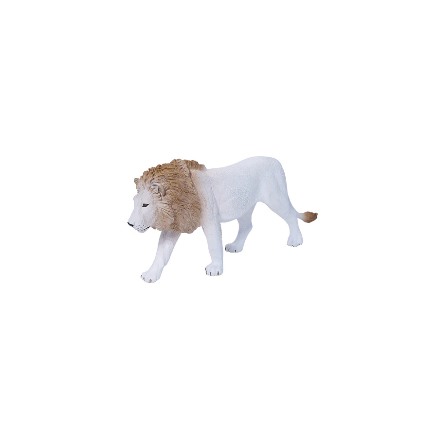 Lion Blanc Mâle Mojo | Figurine Félin Rare 16cm | Collection Wildlife