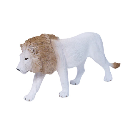 Lion Blanc Mâle Mojo | Figurine Félin Rare 16cm | Collection Wildlife