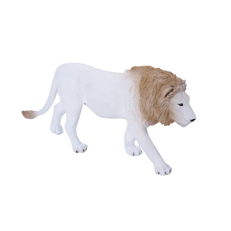 Lion Blanc Mâle Mojo | Figurine Félin Rare 16cm | Collection Wildlife