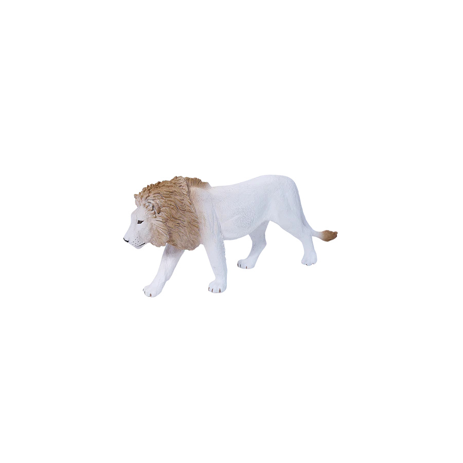 Lion Blanc Mâle Mojo | Figurine Félin Rare 16cm | Collection Wildlife