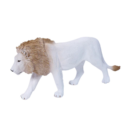 Lion Blanc Mâle Mojo | Figurine Félin Rare 16cm | Collection Wildlife