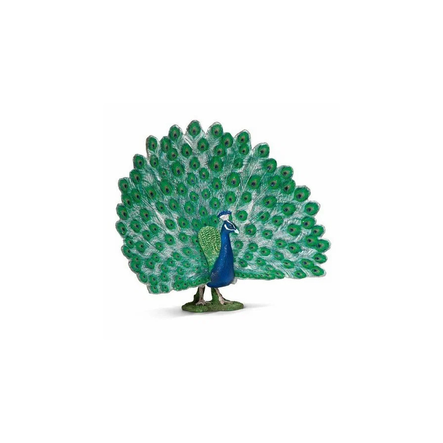 Paon Schleich | Figurine Oiseau Coloré | Collection Animaux Sauvages