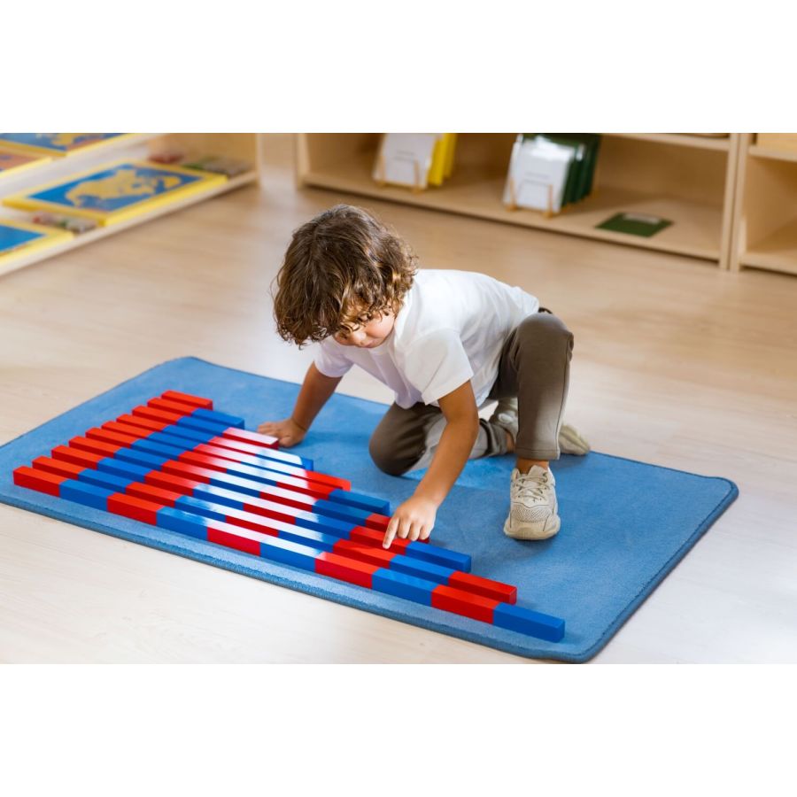 Barres Numériques Rouges et Bleues Montessori Nienhuis AMI - Achetez sur LesMinis.fr