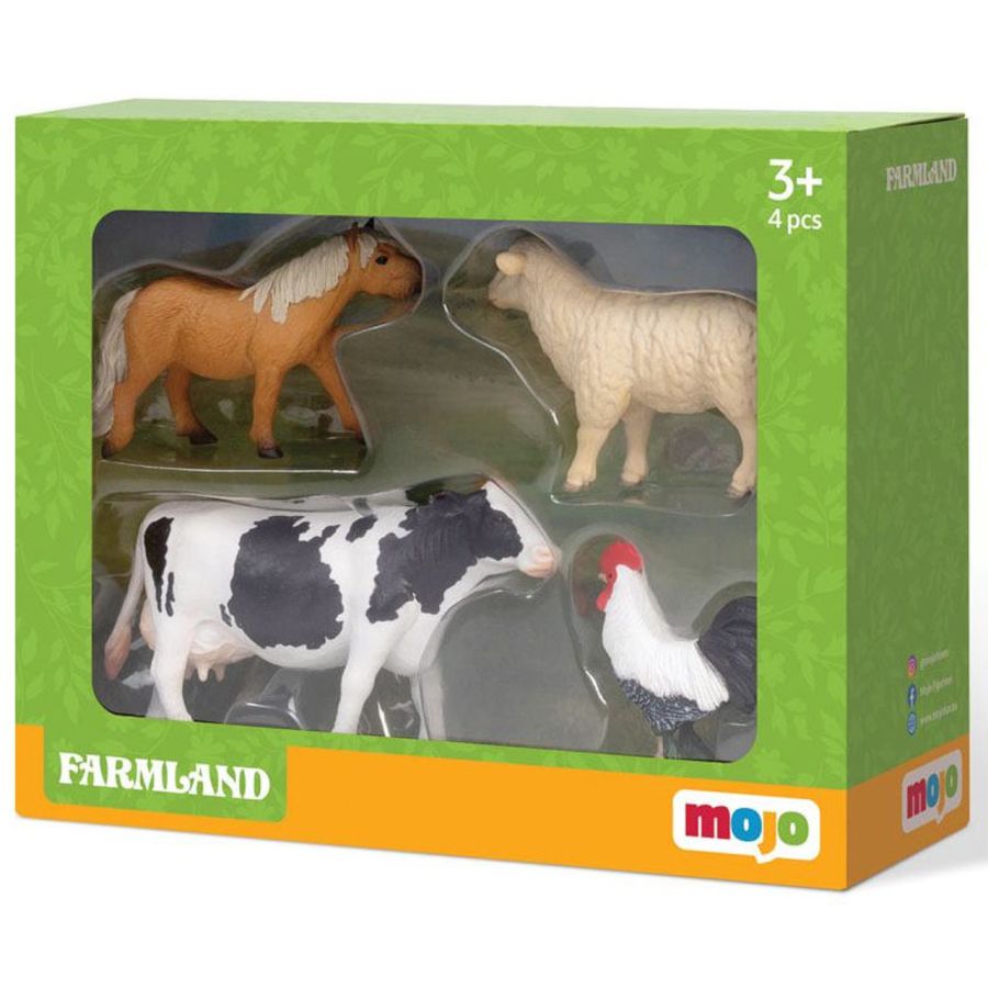 Coffret Animaux de la Ferme A Mojo | Set 4 Figurines | Collection Farmland