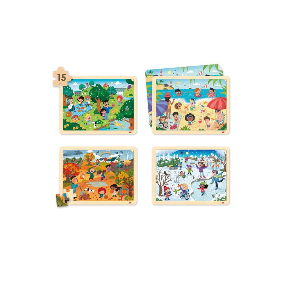 Lot 4 Puzzles Les Quatre Saisons | Jeux Éducatifs Environnement 3-6 ans | LesMinis.fr