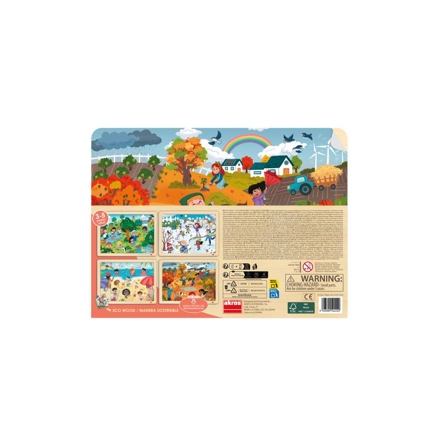 Lot 4 Puzzles Les Quatre Saisons | Jeux Éducatifs Environnement 3-6 ans | LesMinis.fr