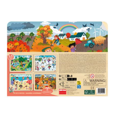 Lot 4 Puzzles Les Quatre Saisons | Jeux Éducatifs Environnement 3-6 ans | LesMinis.fr
