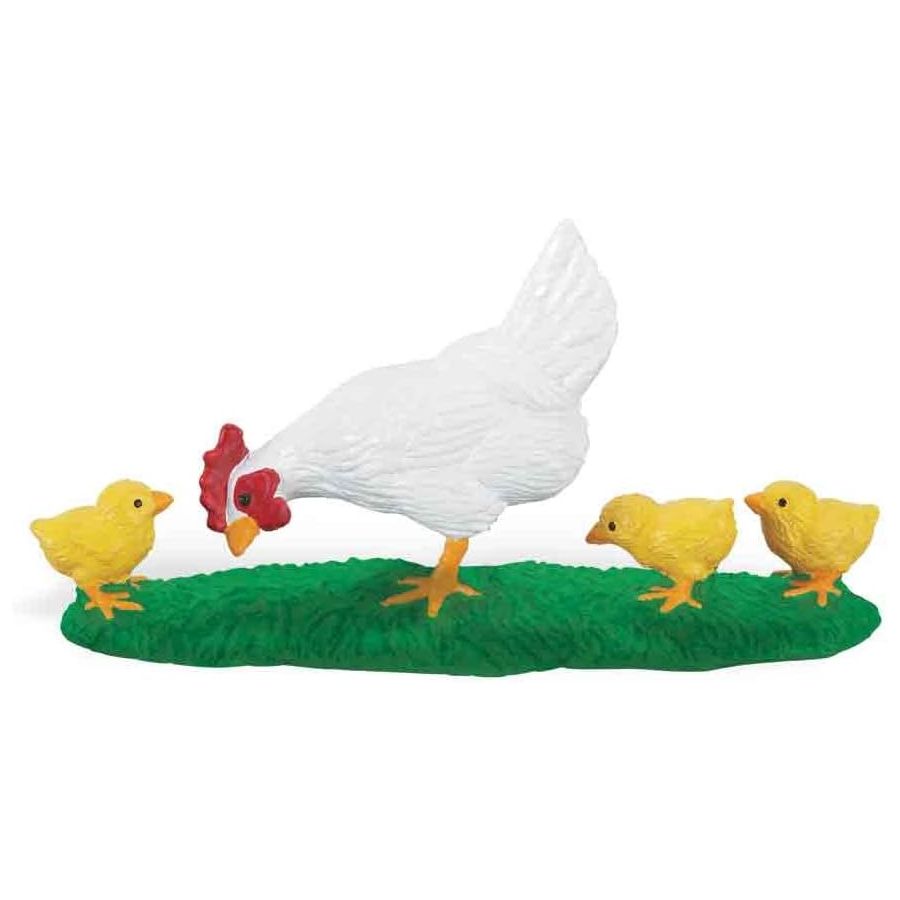Safari Ltd Farm – Poule et Poussins 237429 | Figurine éducative pour l’univers de la ferme