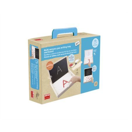 Set Plateau et Tableau Multi-sensoriel de Pré-écriture | Matériel Montessori | LesMinis.fr