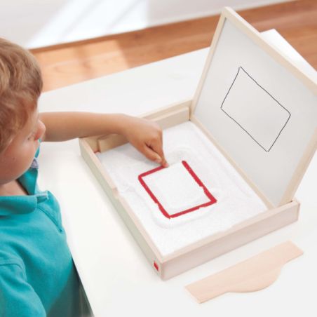 Set Plateau et Tableau Multi-sensoriel de Pré-écriture | Matériel Montessori | LesMinis.fr